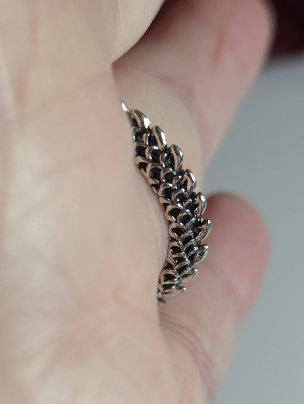 Silver Plated Dragon Tail Wrap Around Ring Size 8 Statement Ring Unisex
